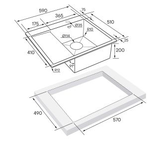 Мойка кухонная Paulmark Kroner PM225951-BGR правая брашированное золото
